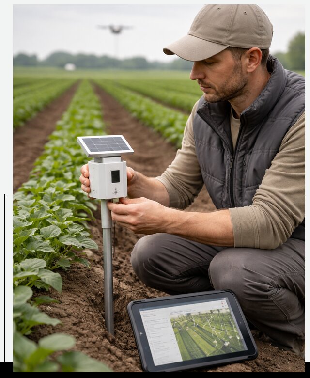 IoT мониторинг сельскохозяйственных полей и контроля в Инте